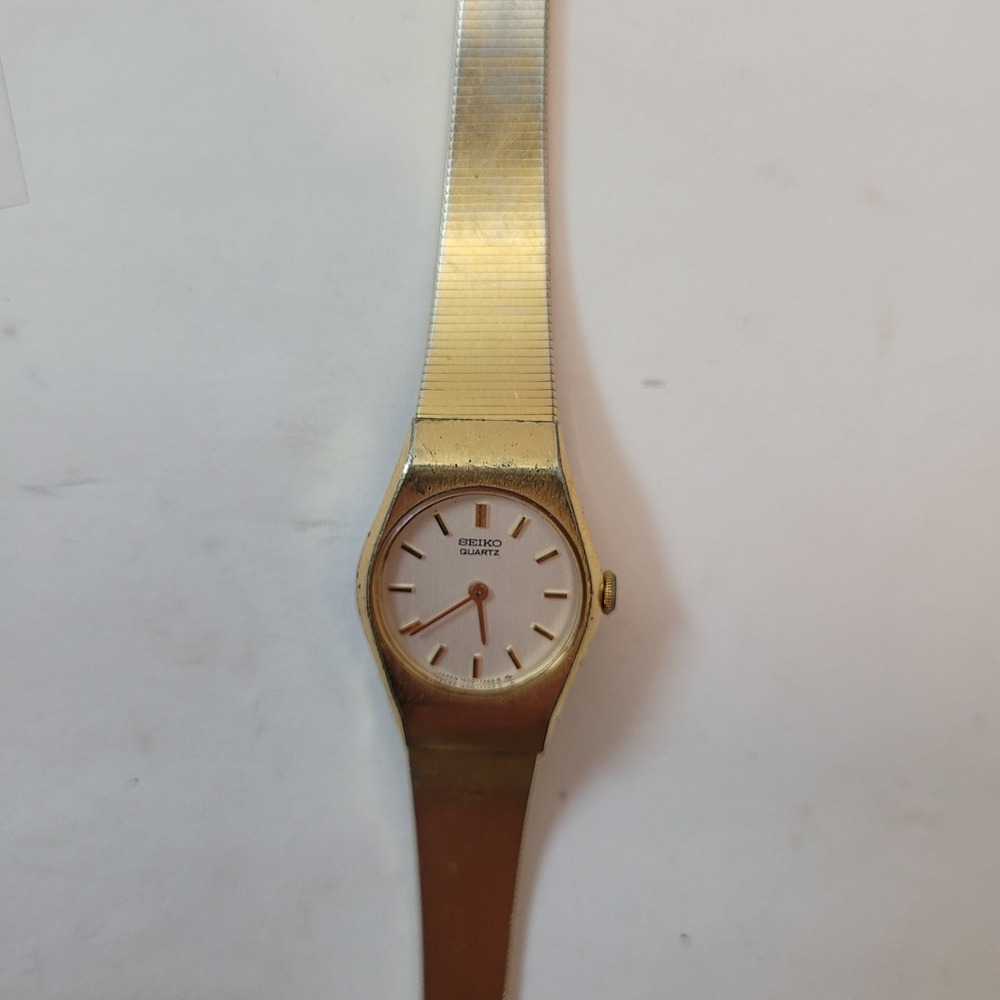 Seiko 1981 Watch Women Gold Tone Quartz Vintage Mesh Band 1400-0429